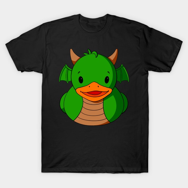 Green Dragon Rubber Duck T-Shirt by Alisha Ober Designs